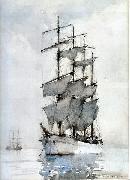 Henry Scott Tuke Four Masted Barque painting